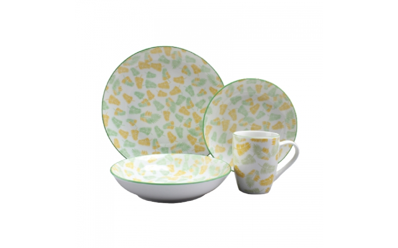 Leaf-patterned dinner set