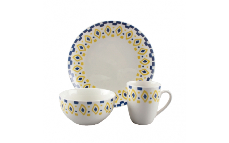 Blue Bohemian print dinner set