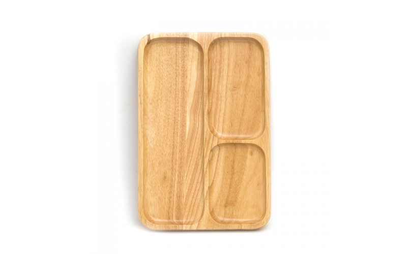 Three square bamboo trays