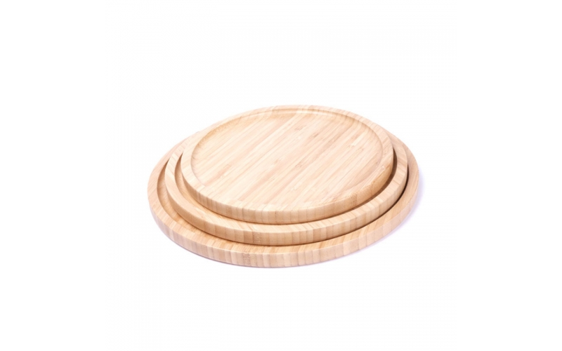 Round bamboo tray