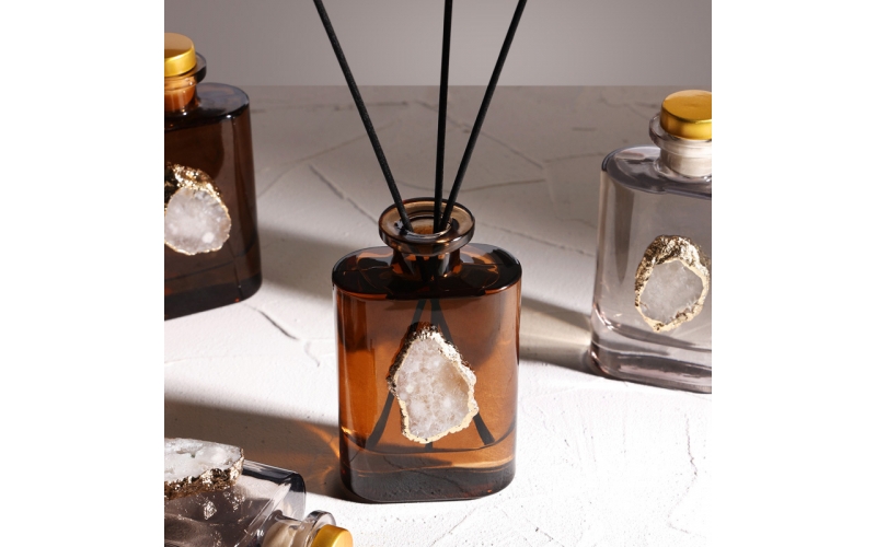 Amber glass bottle reed diffuser set