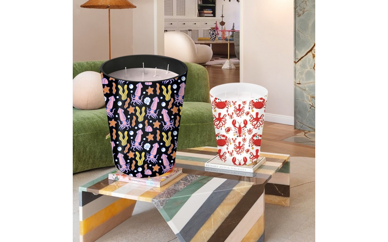 ST FUTURE, Oversize Candles , Oasis in Flame - Extra-Large Botanical Candles for Summer Serenity